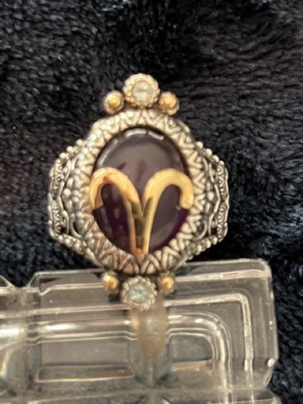 Barbara Bixby Sterling Silver,18k, Aries, Amethyst, White Topaz Ring